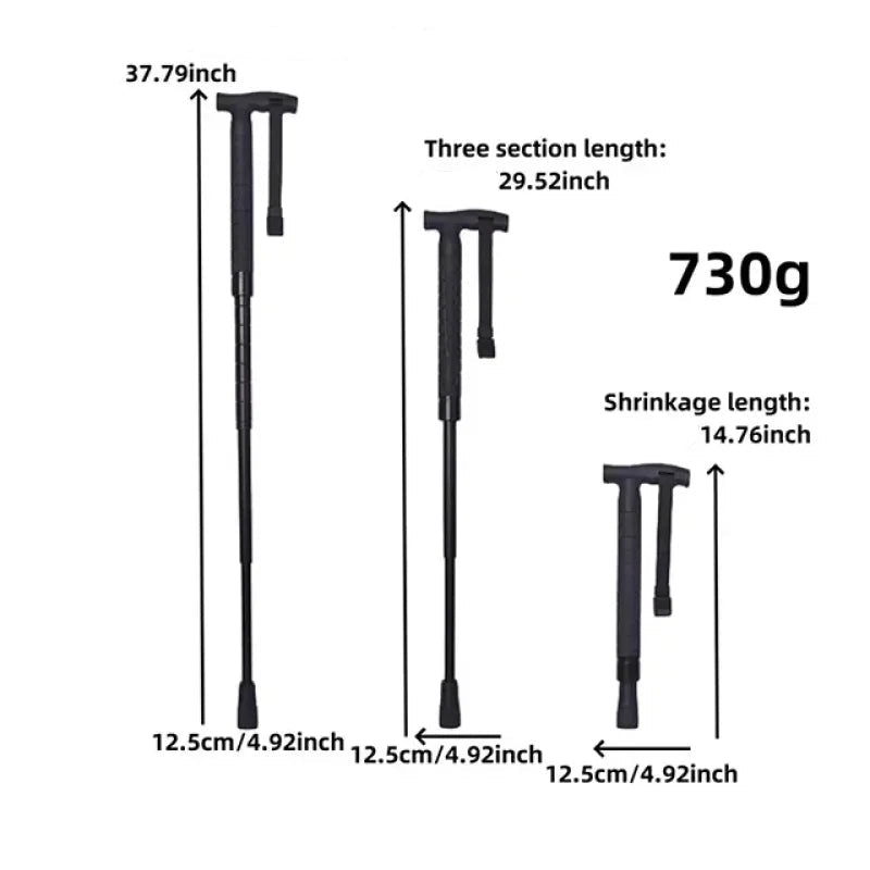 GS183 FOX Telescopic Hiking Trekking Pole with Self-Defense Baton
